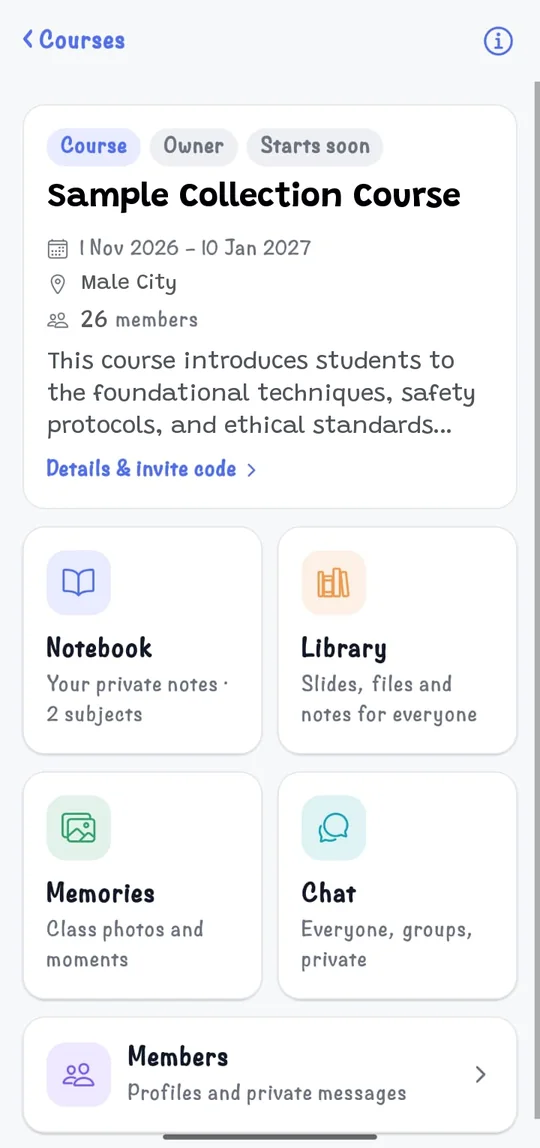 Course page