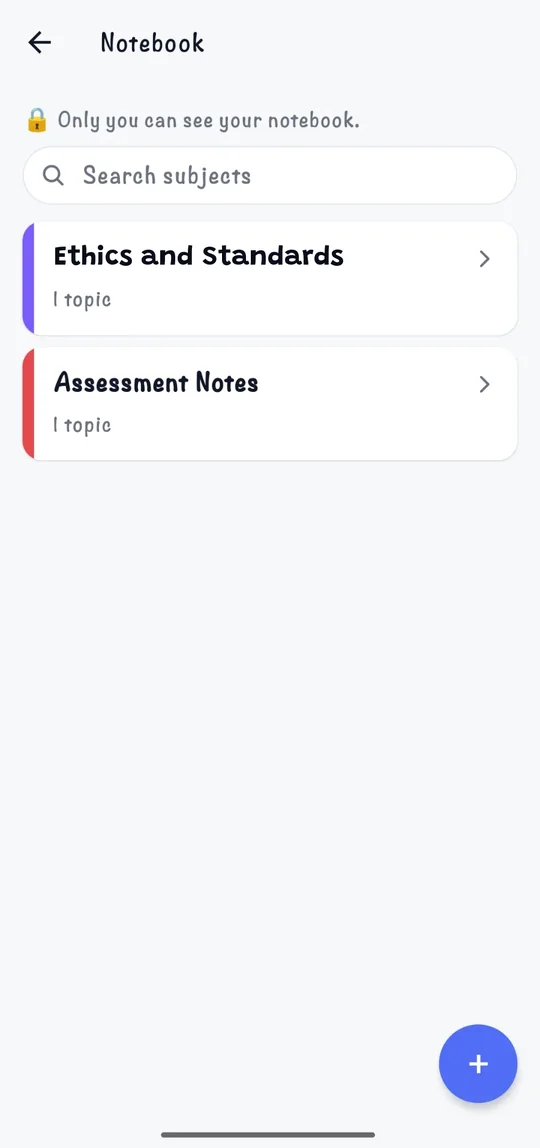 Notebook subjects with colour bars